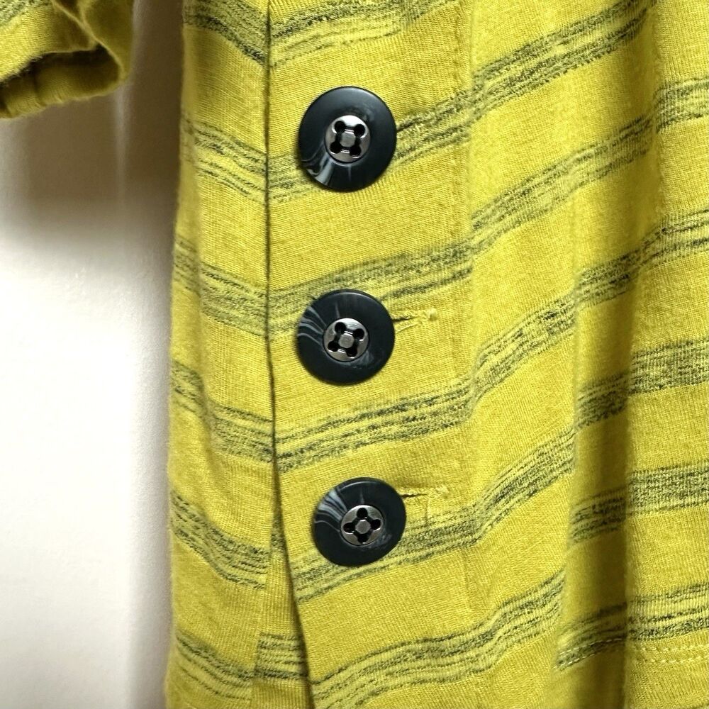 Ali Miles Top Med Cowl Neck Chartreuse Artsy Lagen Eclectic Striped Pullover - Picture 4 of 8
